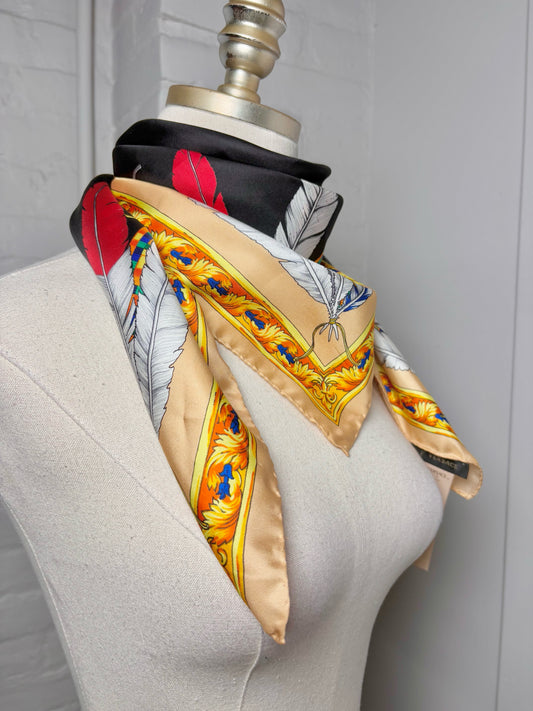 Versace Print Silk 100% Silk Vintage 1980s 34 x 34 Scarf