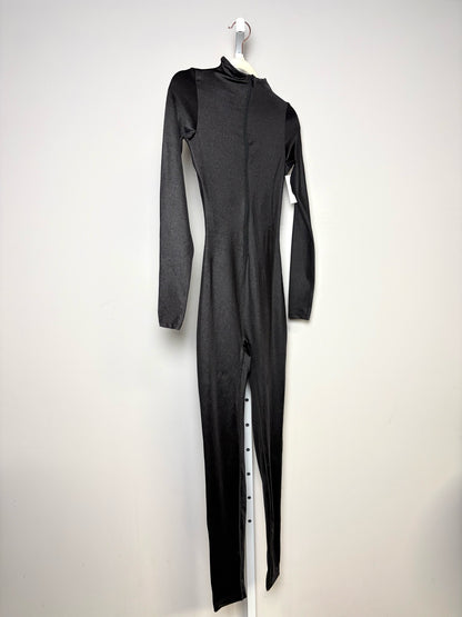 Women Size S SKIMS Black Shiny Pre-owned, NWT Jumpsuit