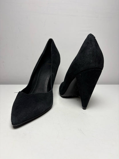 Women's Shoe Size 40 (US 9.5) Maje Black Suede Leather NWOT Pre-Owned Pointed Toe Heels