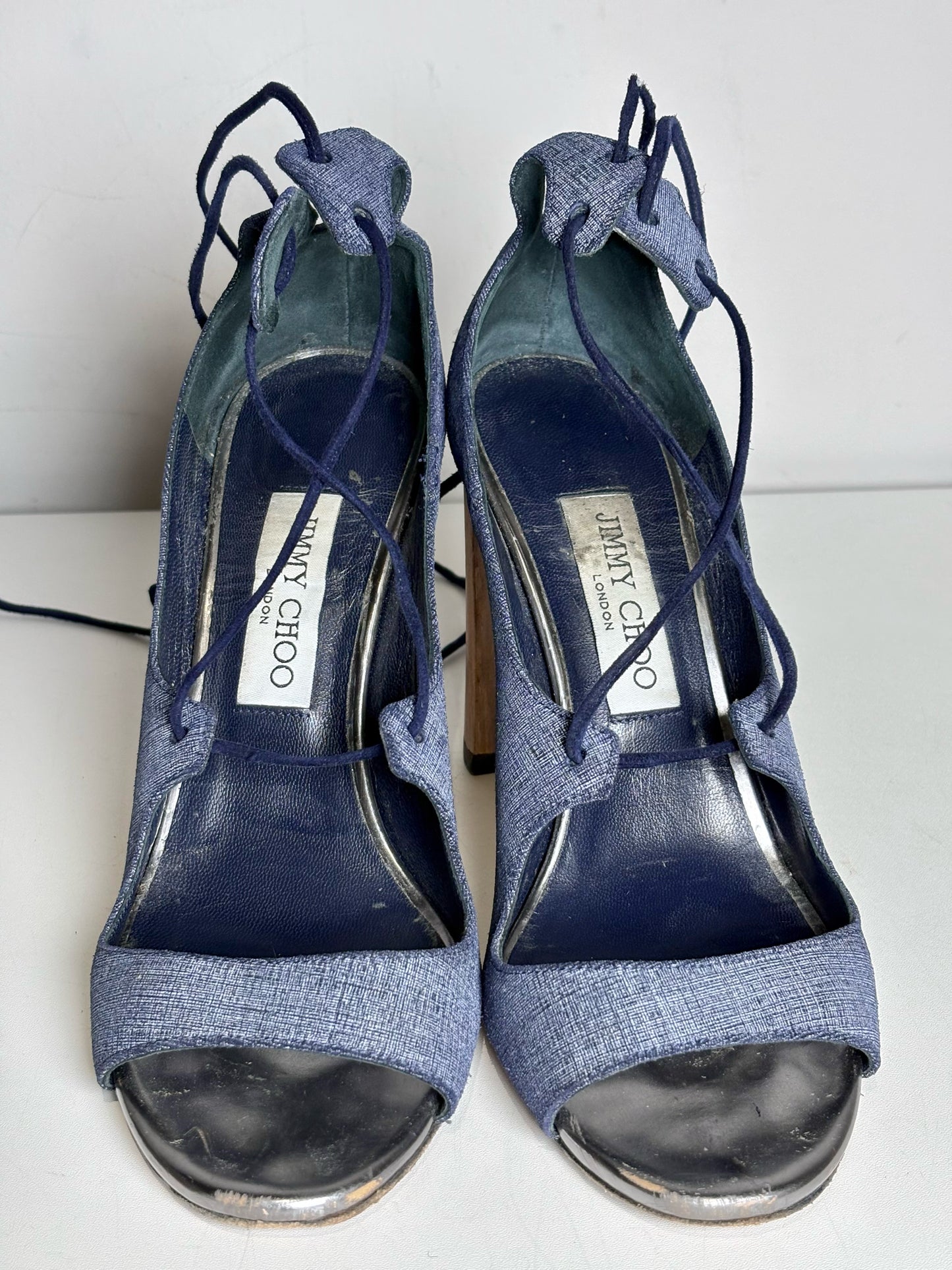 W Shoe Size 38 (8 US) Jimmy Choo Vernie Sandal Navy Women's Heels