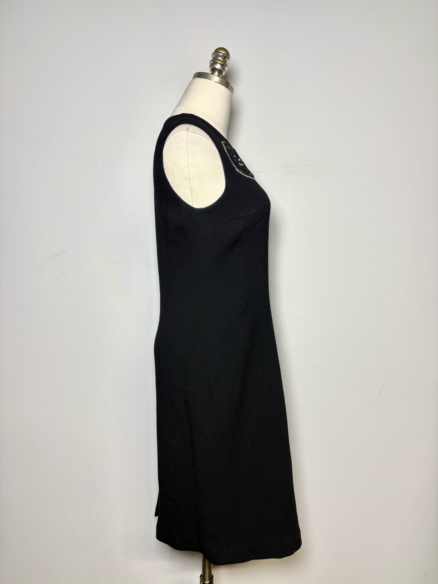Women Size FR 40 (US 6) Rickie Freeman for Teri Jon Black Beads Pre-owned Dress