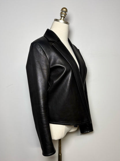 Women Size 38 (2 - 4 US) IRO Black Solid 100% Leather Pre-owned Jacket
