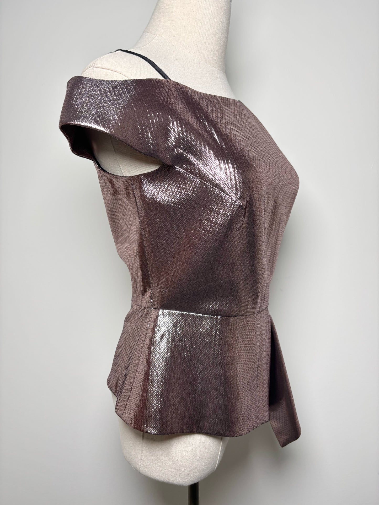 Women Size 6 Roland Mouret Metallic Pink Lame NWT Top