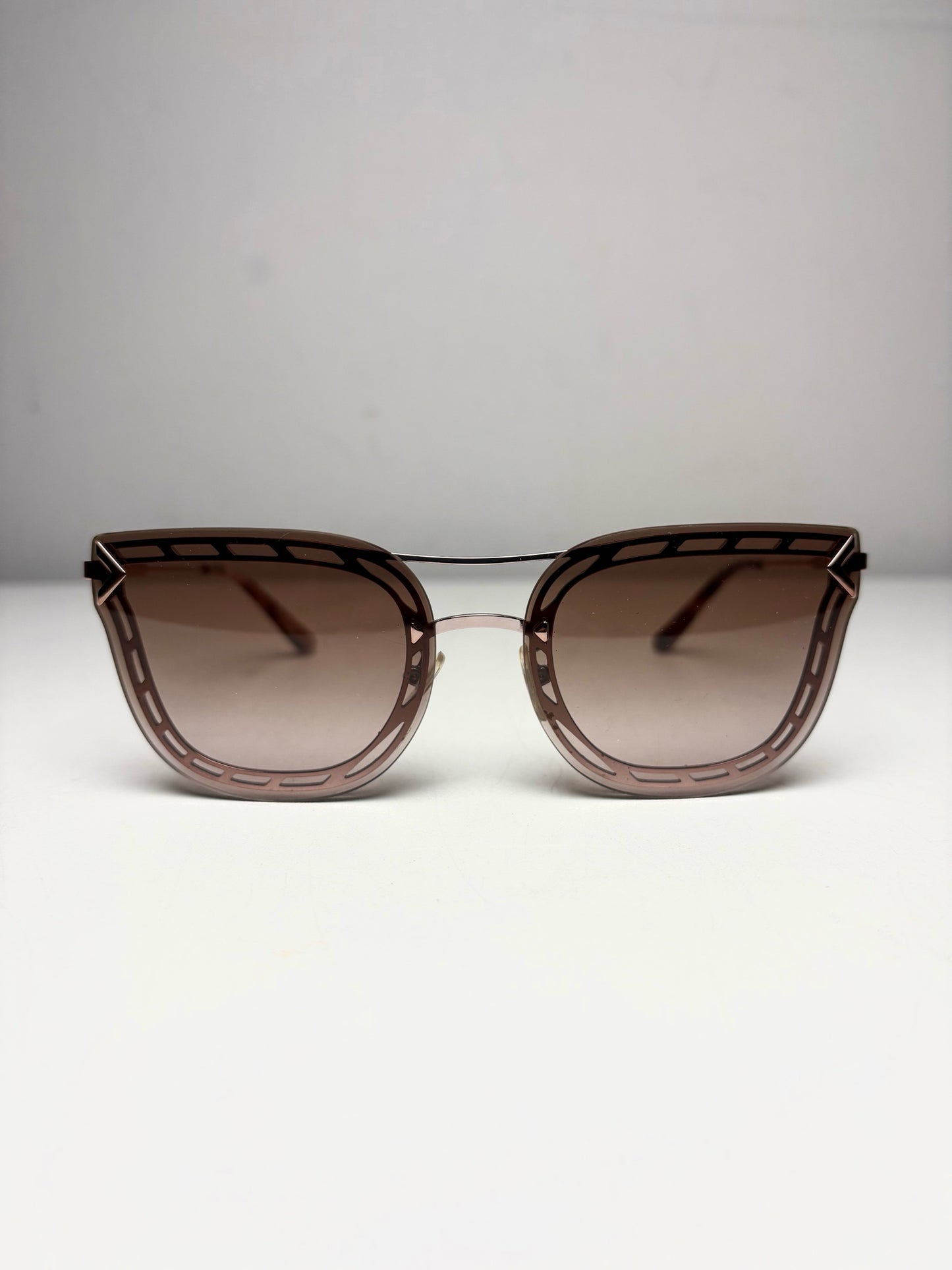 Women's Tory Burch TY6067 Rose Gold & Light Pink Tortoiseshell Pre-Owned Cat-Eye Sunglasses
