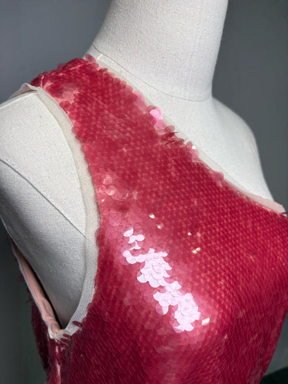 Women Size L Haney Pink Sequins NWT Cocktail Knee Length Dress