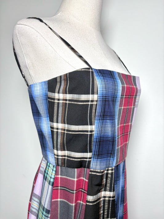 Women Size 4 Autumn Adeigbo Red, blue, pink, black, brown Plaid Cotton Dress