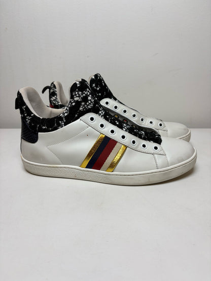 Size 38 (8) Gucci Ace High 'Lace" Sneaker Leather Women's