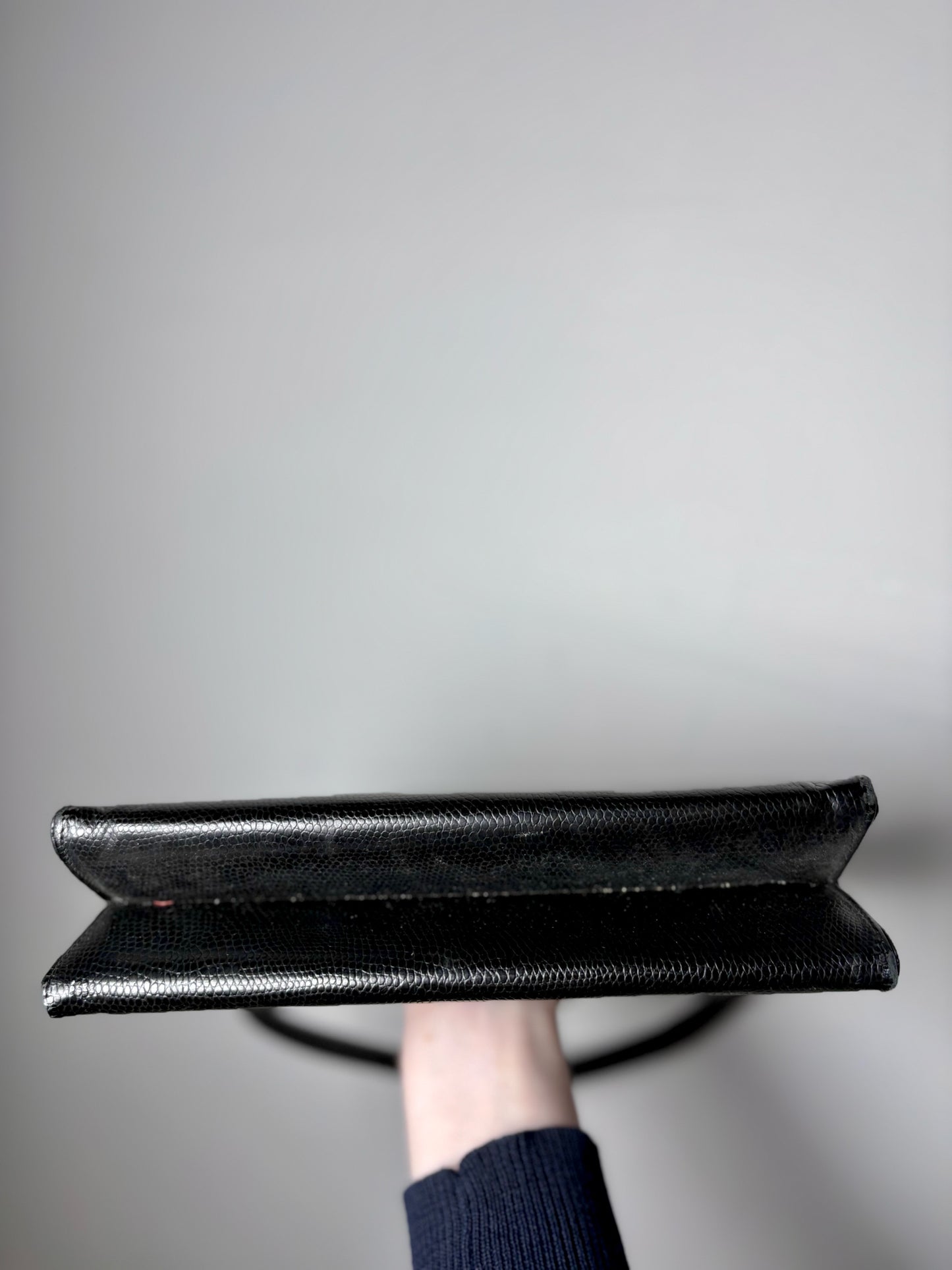 Bags by Supreme Solid Vintage Leather Pre-owned Black Evening Purse