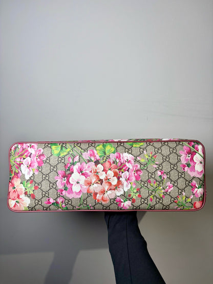 Gucci GG Supreme Floral Burgundy Tote