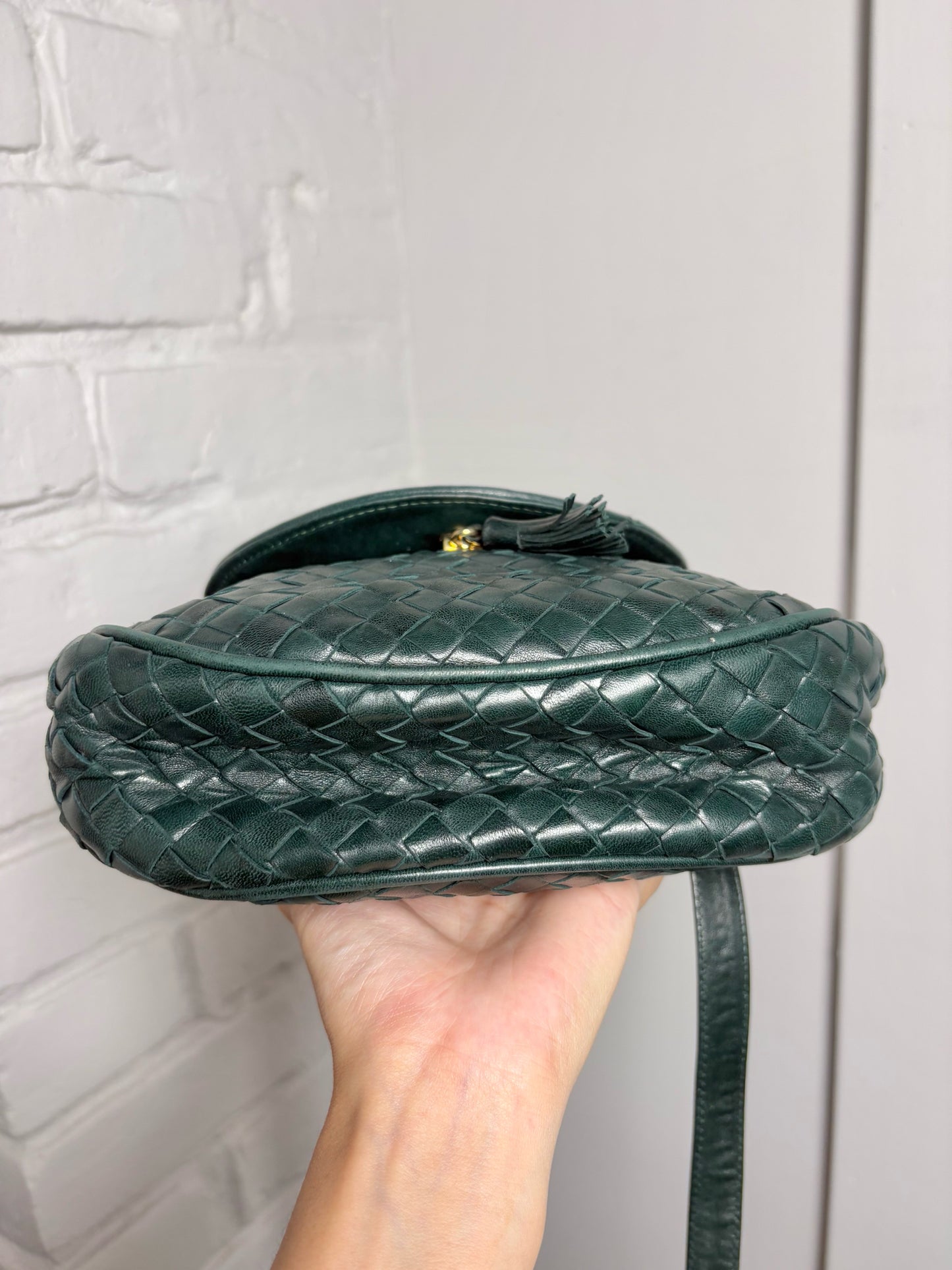 Leather Bottega Veneta Weave Vintage Green Small Purse