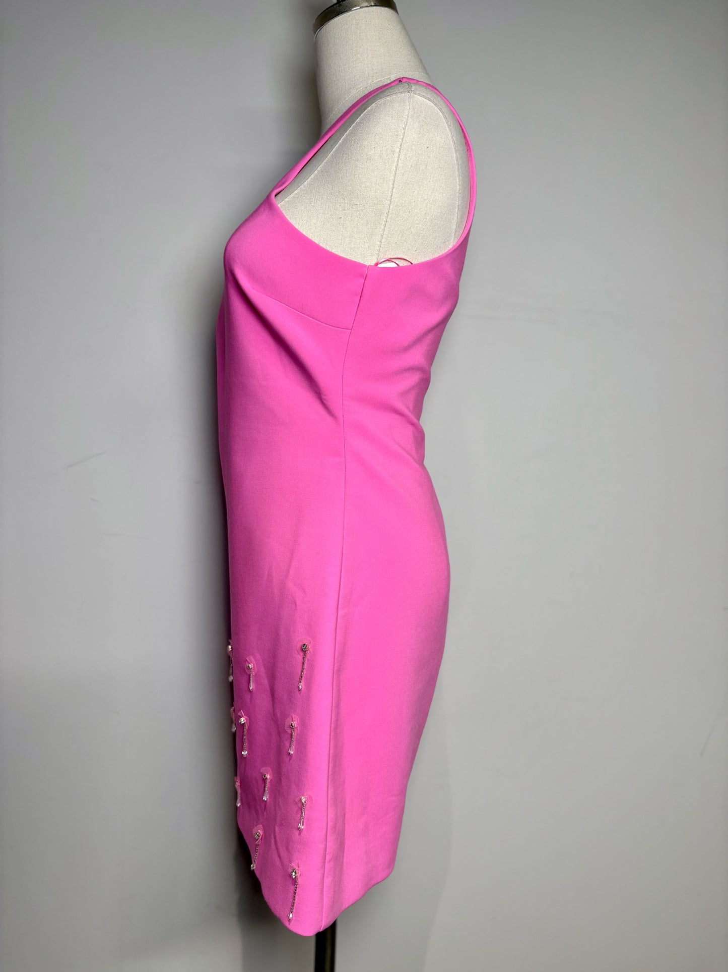 Women Size 6 Likely Hot Pink Solid Polyester Blend Women's Polyester Blend Dress