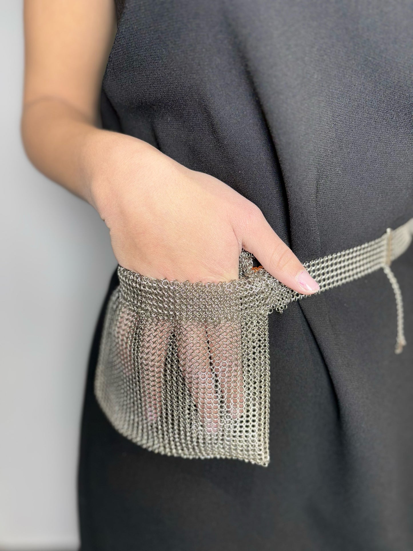 Chanel Chainmail Vintage 1999 Metal Silver Belt Bag