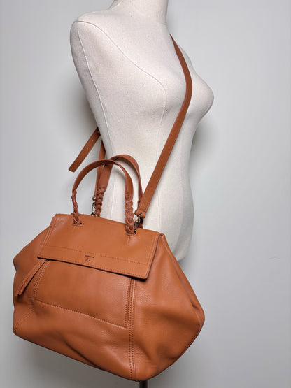 Tory Burch Solid Leather NWT Cognac Half Moon Purse