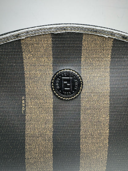Authentic Fendi Penguin Striped Green, Black Vintage Pre-owned Pouch