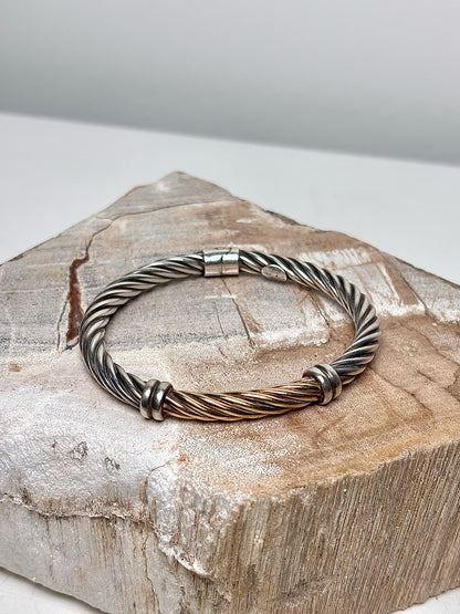 No Label Twisted Cable 18K ALS Italy 925 Bracelet