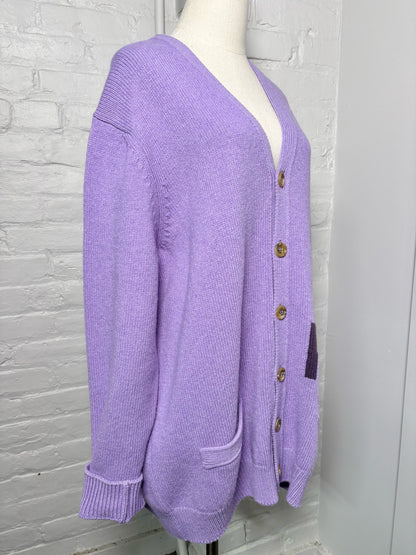 Women Size XL Marc Jacobs Purple Knitted 100% Wool Sweater