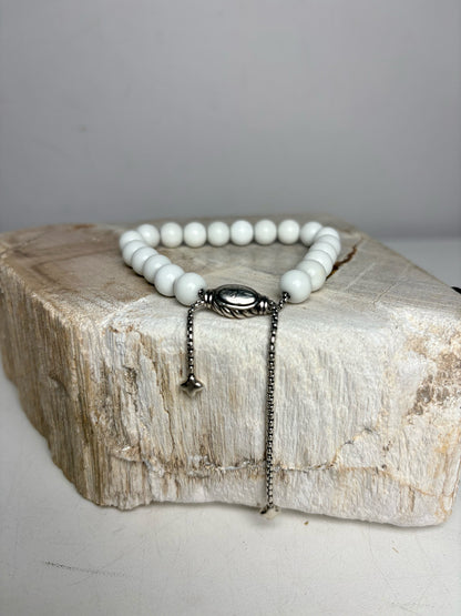 Authentic David Yurman Beads Pre-owned White Agatte Spiritual Beads Bracelet