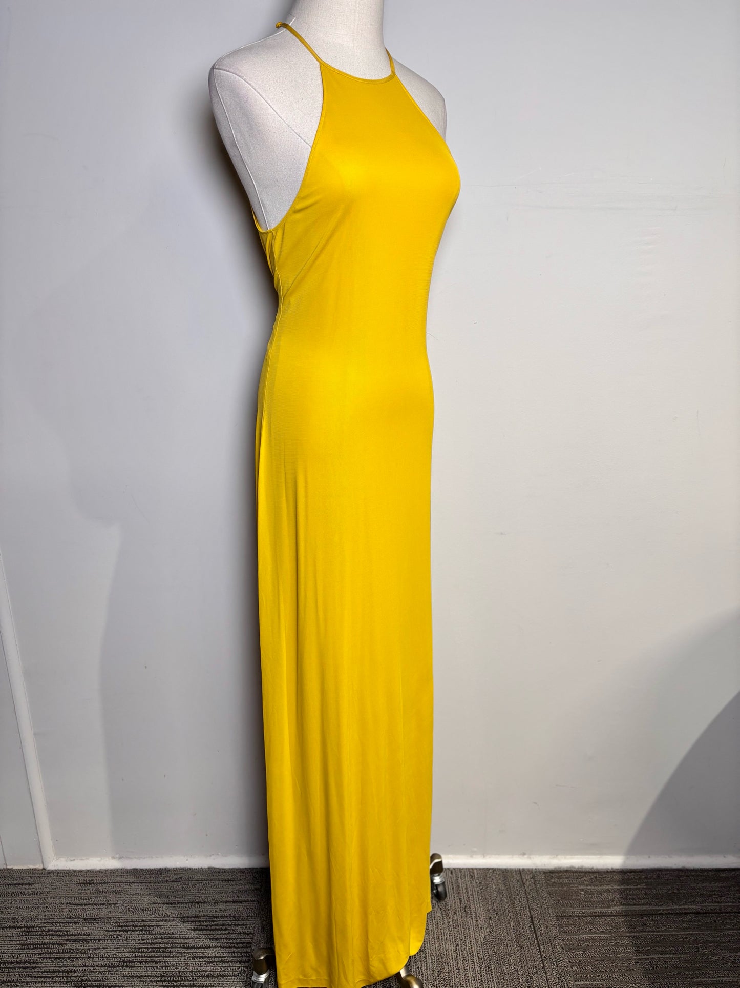Women Size M Nili Lotan Lucette Floor-Length Mustard Yellow NWT Dress