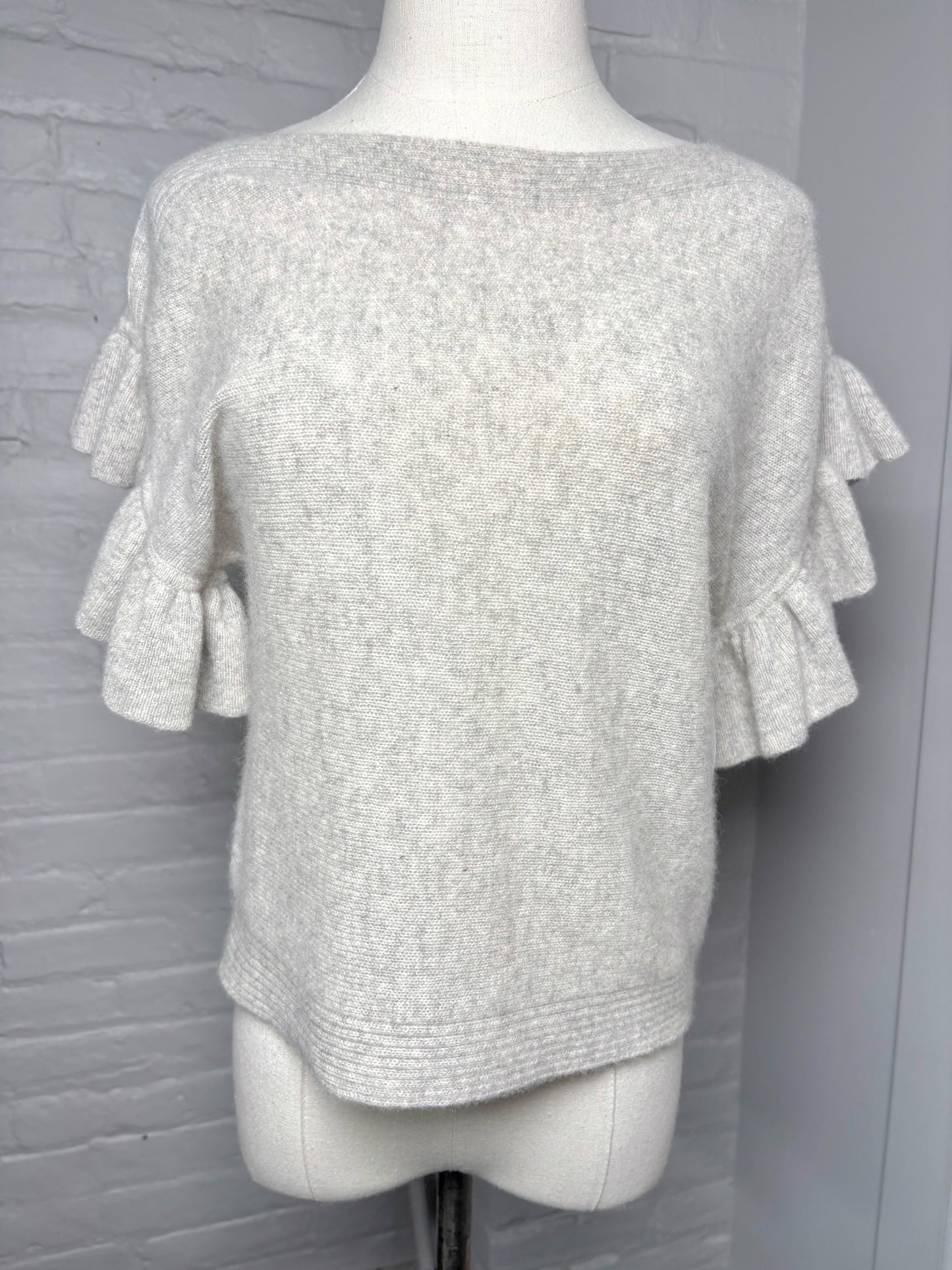 Women Size XS White + Warren Light Gray Solid Cashmere Sweater