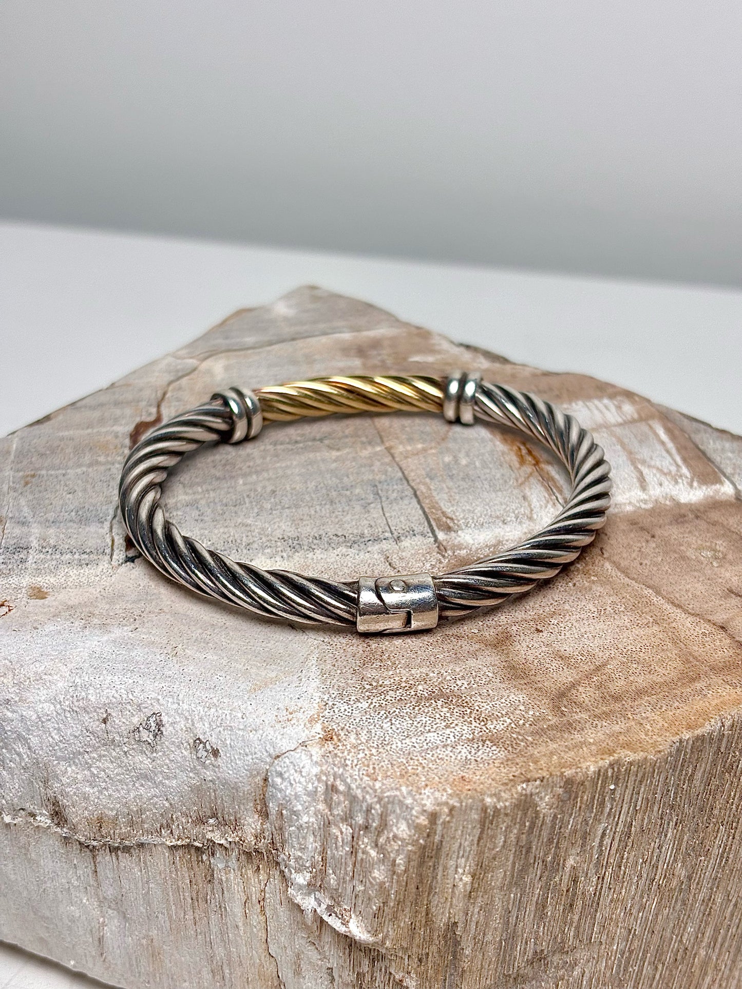 No Label Twisted Cable 18K ALS Italy 925 Bracelet