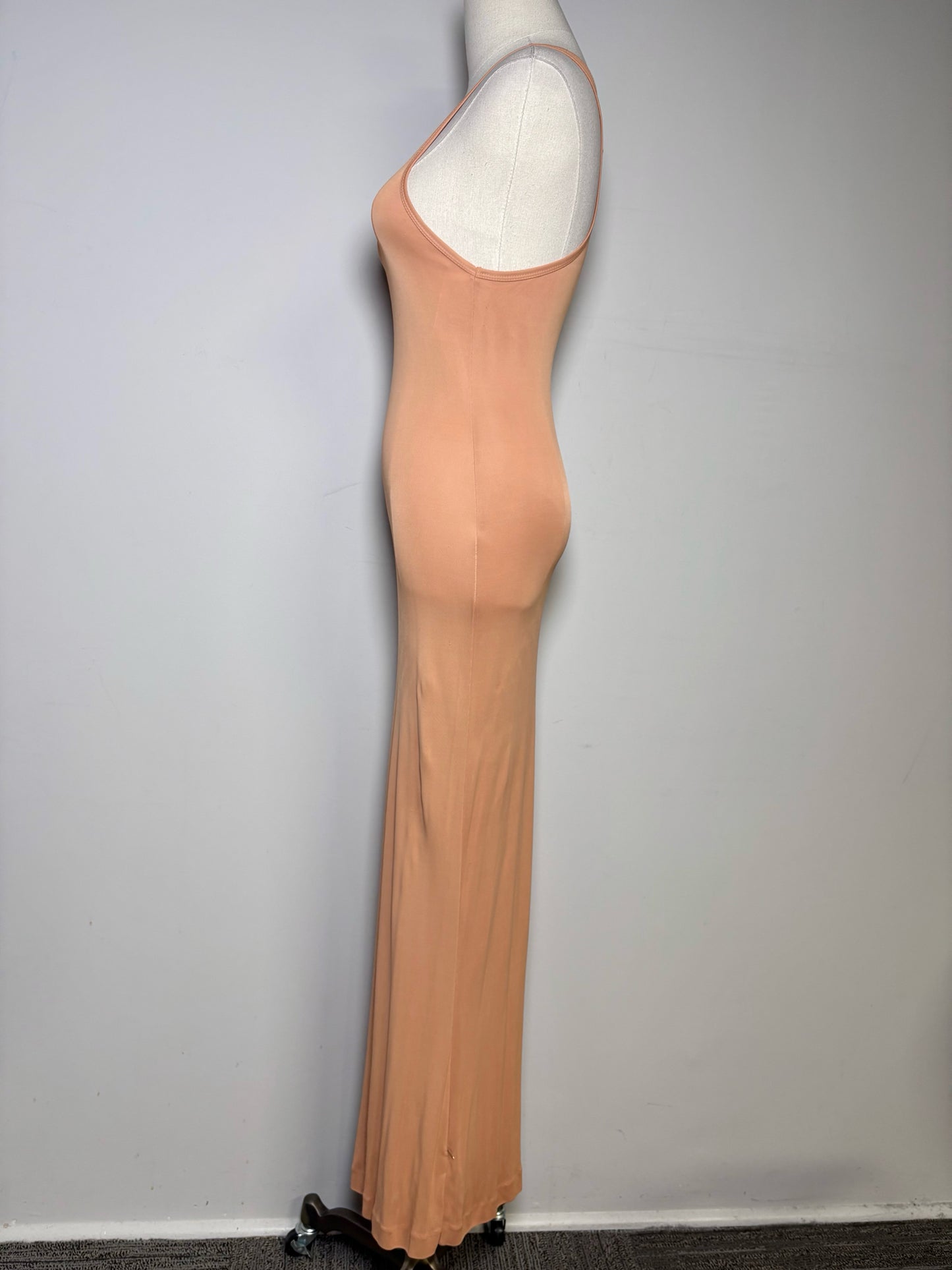 Size 6 Jean Paul Gaultier Salmon Slinky Bodycon Vintage Midi Pre-owned Dress