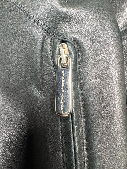 Giorgio Armani Black Genuine Leather Men's 48 (M) Pre-owned Jacket