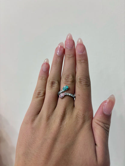 Swarovski Crystal x Ariana Green, Pink, Clear Zirconia Crystals Pre-owned Ring