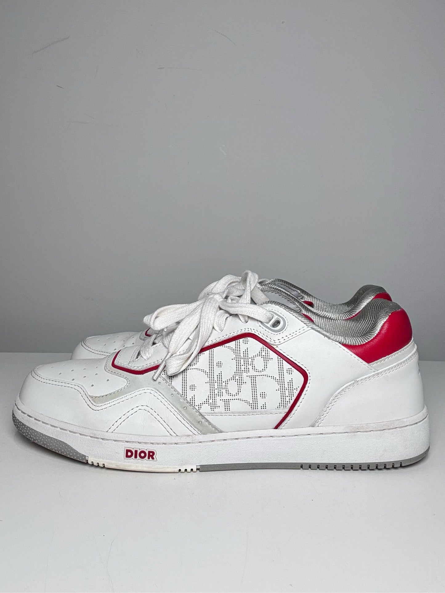 Christian Dior B27 Oblique Galaxy Low Top White, Red Men's Pre-owned Sneakers