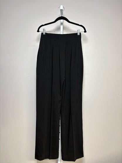 Women Size 40 Chanel Black Wide Leg Wool w/Stretch Pre-owned Vintage Pants