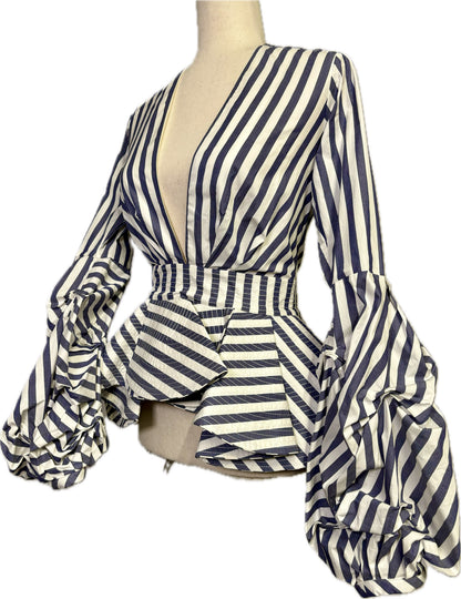 Johanne Ortiz Stripe St. Bart's Blouse