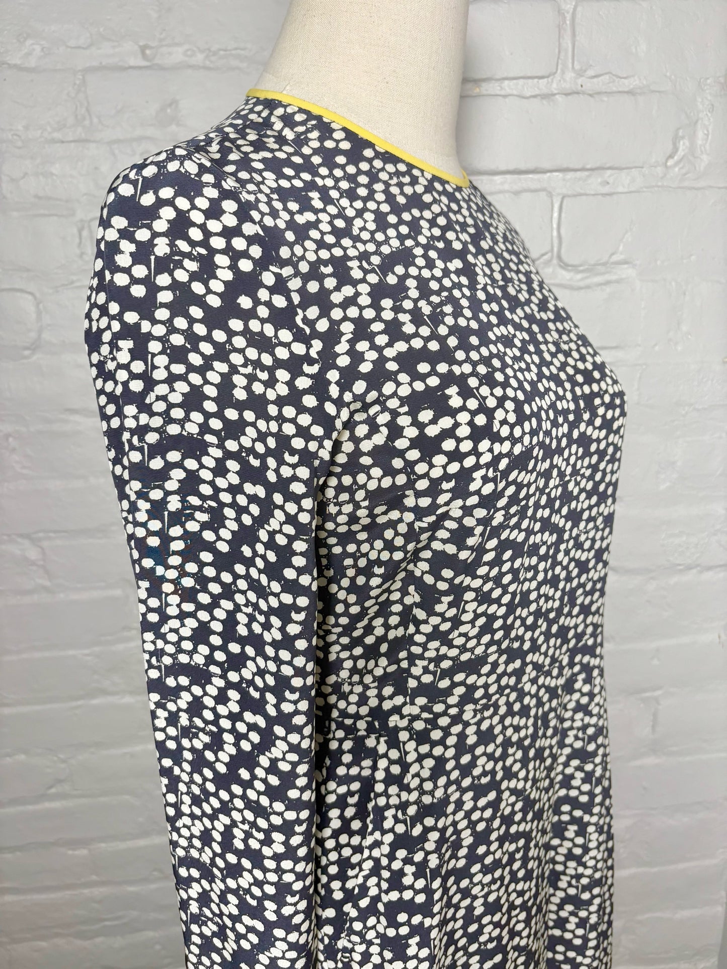 Women Size 4 Max Mara Blue, Cream Geometric Print Jumpsuit