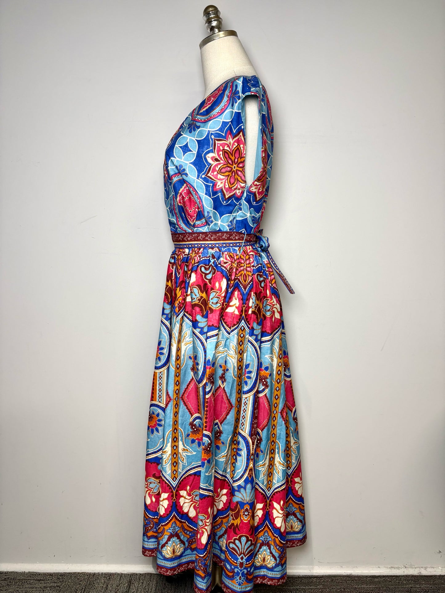 Women Size 12 Elie Tahari Multicolor Abstract Pure Cotton Pre-owned Dress