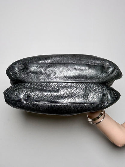 Prada Solid Vintage Leather Pre-owned Black Medium Purse