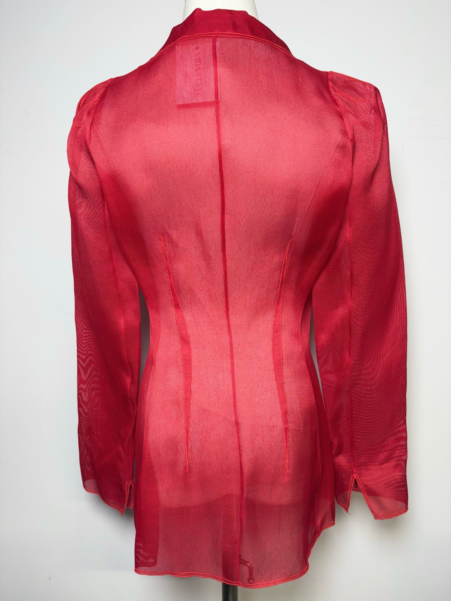 Women Size S Richard Tyler Collection Red Mesh Unknown Vintage Jacket