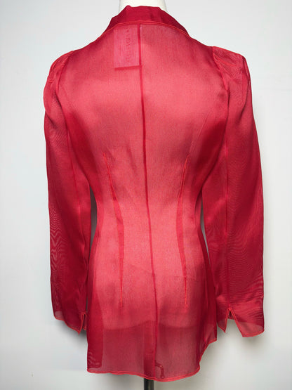 Women Size S Richard Tyler Collection Red Mesh Unknown Vintage Jacket