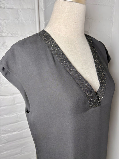 Women Size M Lafayette 148 Black Solid Dress