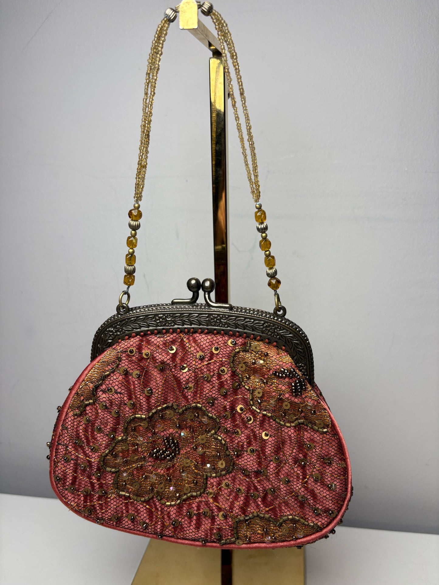 Women's Christiana Rose Embellished Vintage Y2K Pre-Owned Mini Purse
