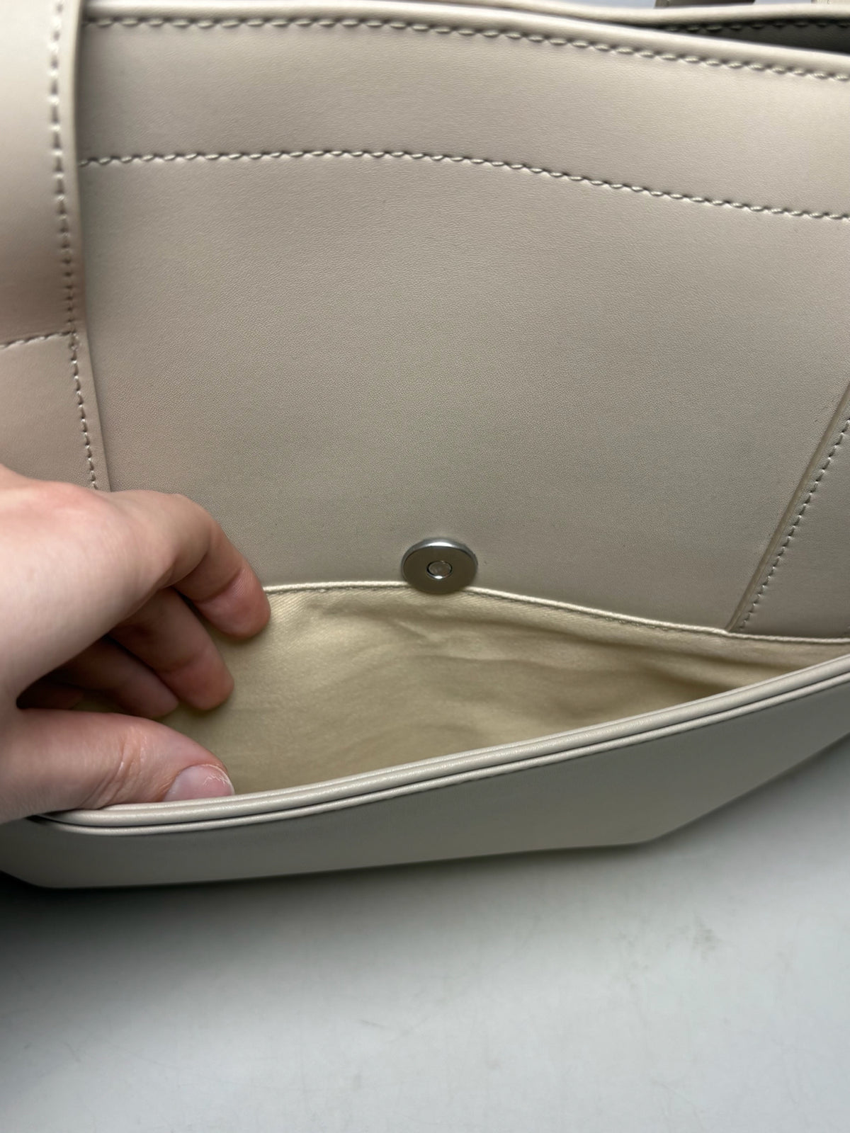 Women's Monos Metro Taupe Vegan Leather Pre-Owned Travel Tote Bag