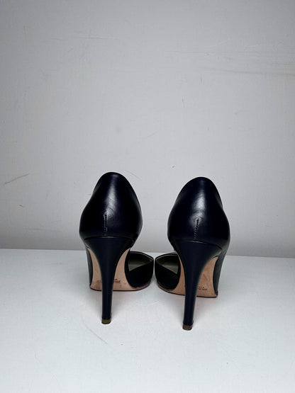 W Shoe Size 35.5 (5-5.5 US) Jil Sander D'orsay Black Leather  Pre-owned Heels