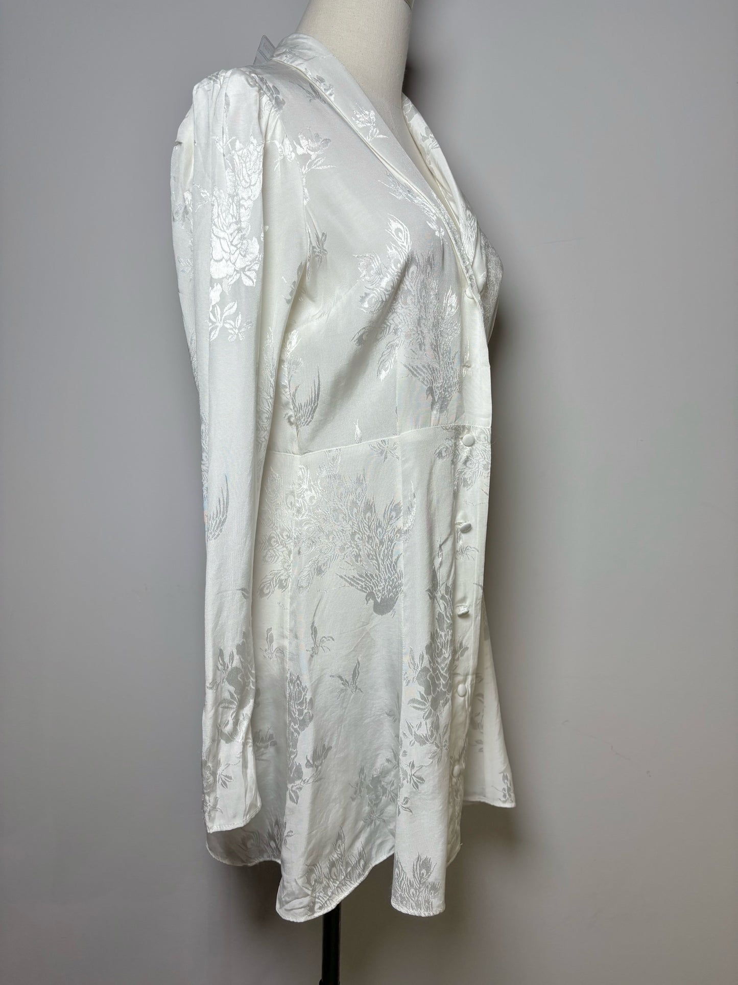 Women Size S Caroline Constas White Solid Viscose Dress