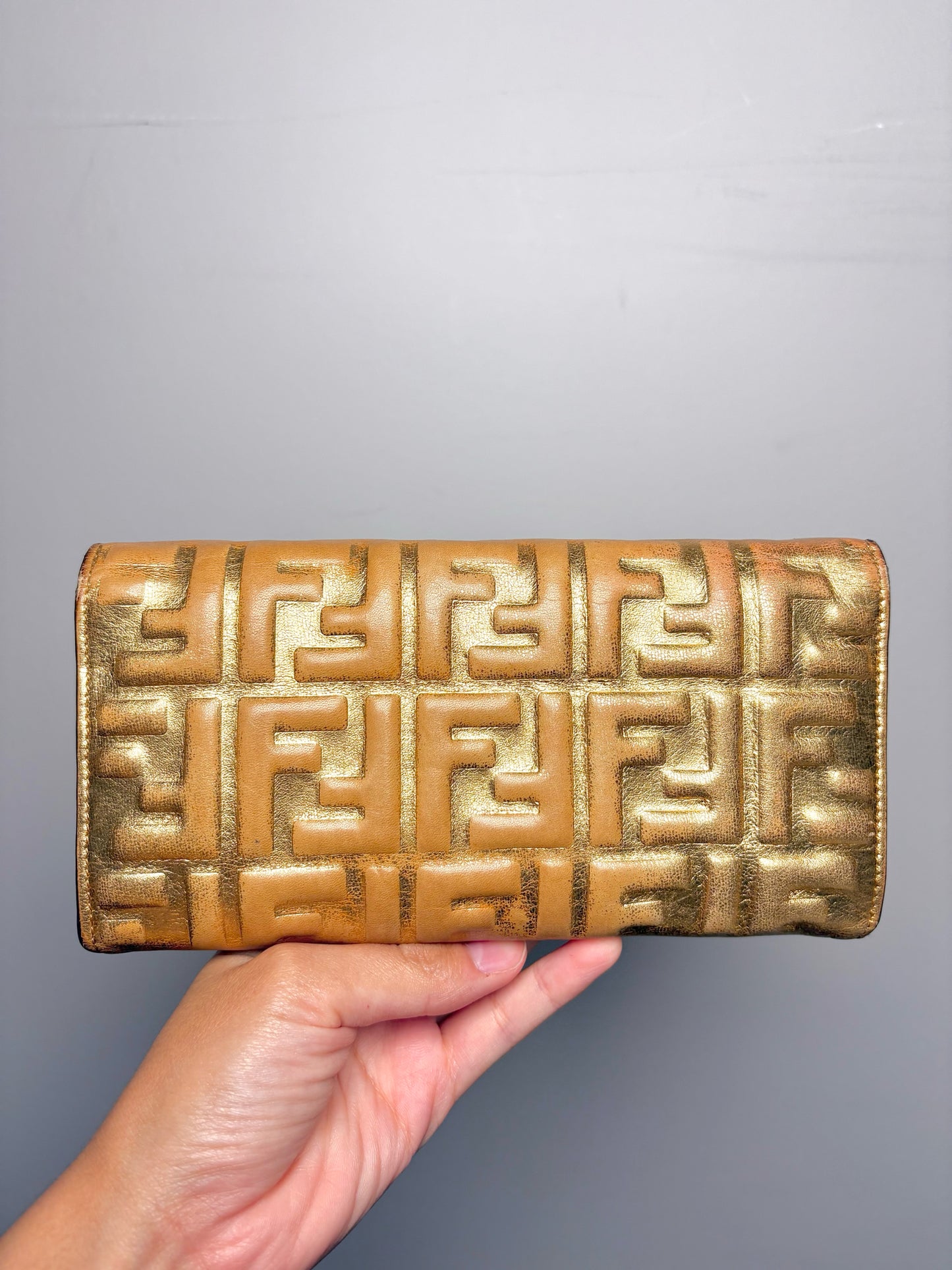 Nappa Leather Fendi Pre-owned Gold Wallet