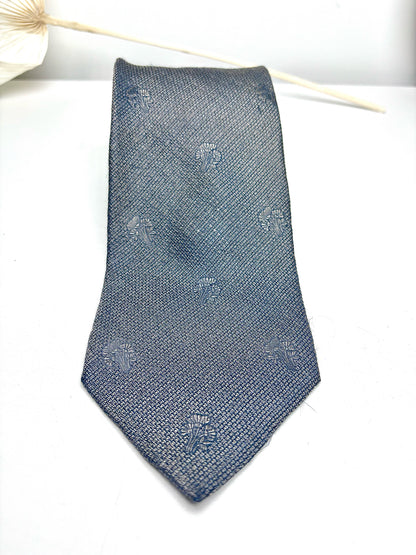 Ermenegildo Zegna Charcoal Silk Print Men's Tie