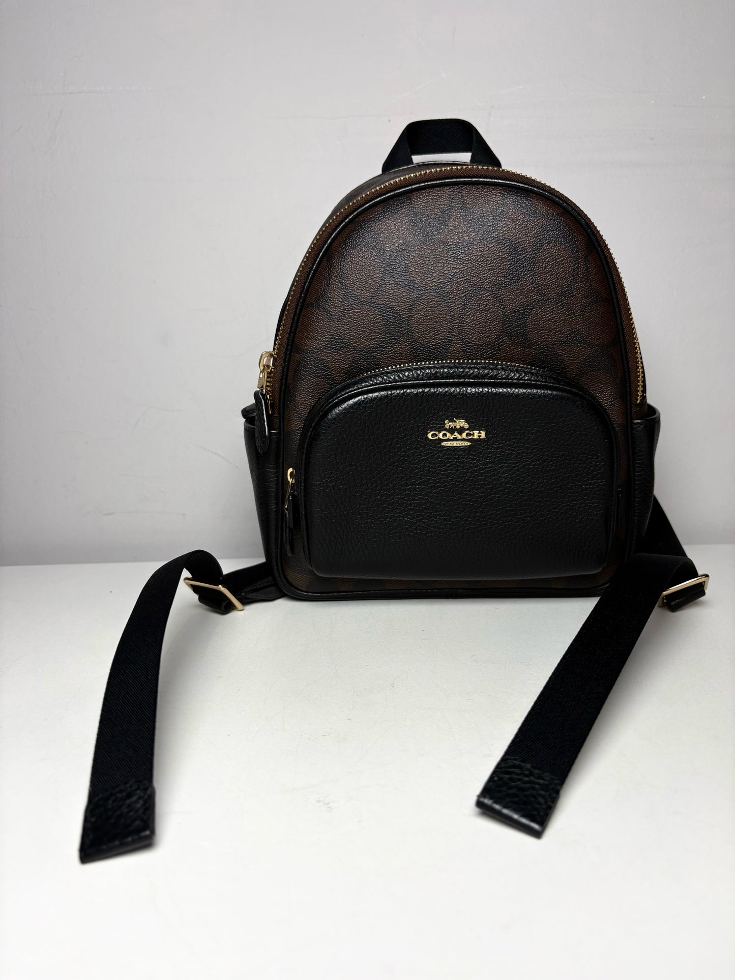 Women's Coach Coated Canvas Pre-owned Black, Brown Backpack