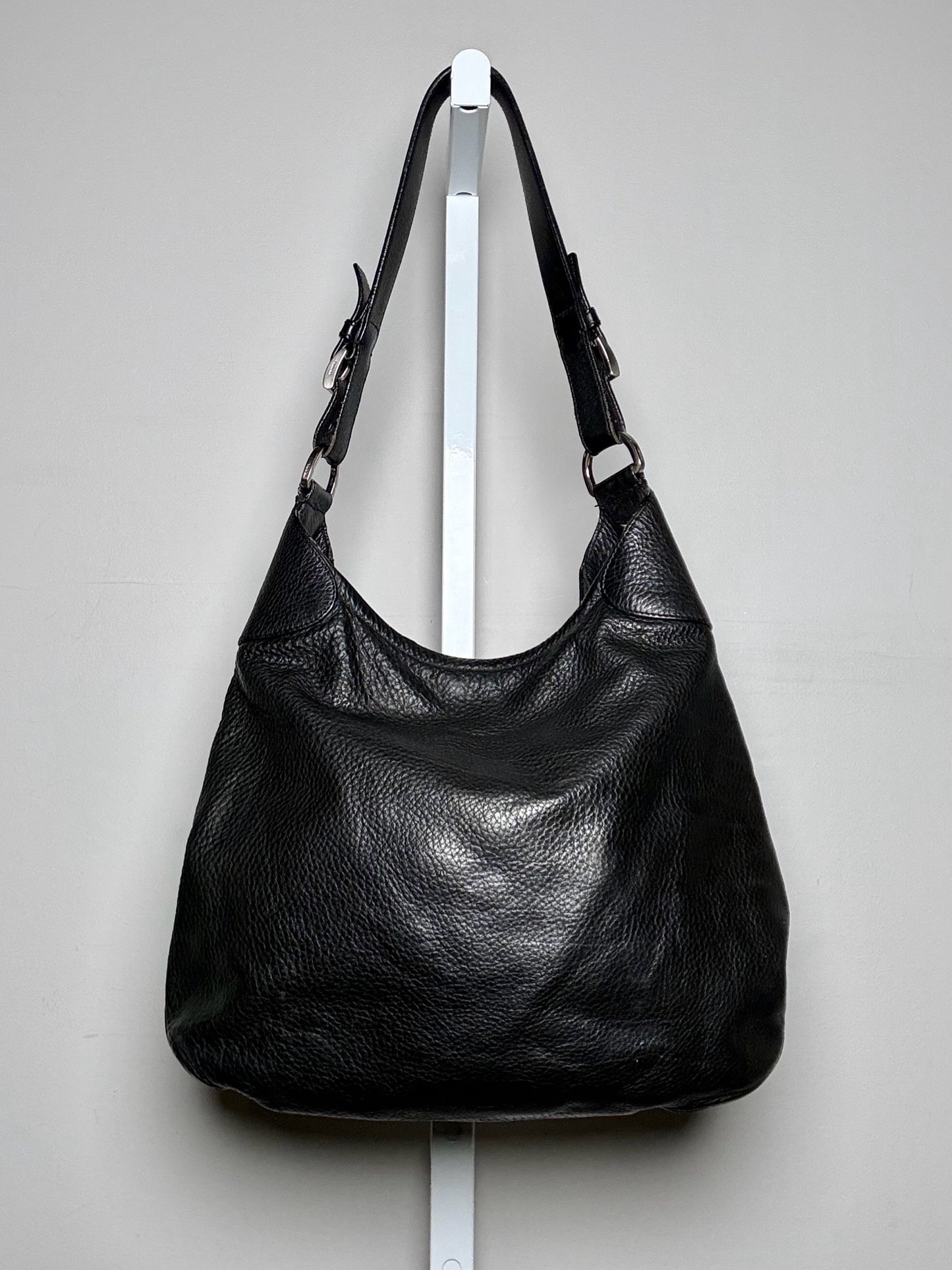 Prada Solid Vintage Leather Pre-owned Black Medium Purse