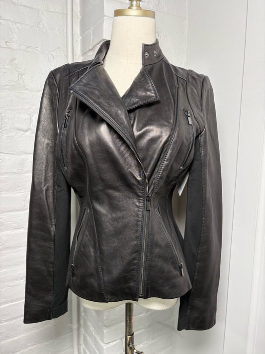 Women Size S Wilson's Leather Black Leather Moto Jacket