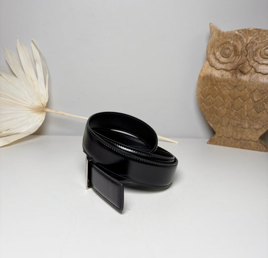 Mens Size M Gucci Black Leather Solid Men's Belt