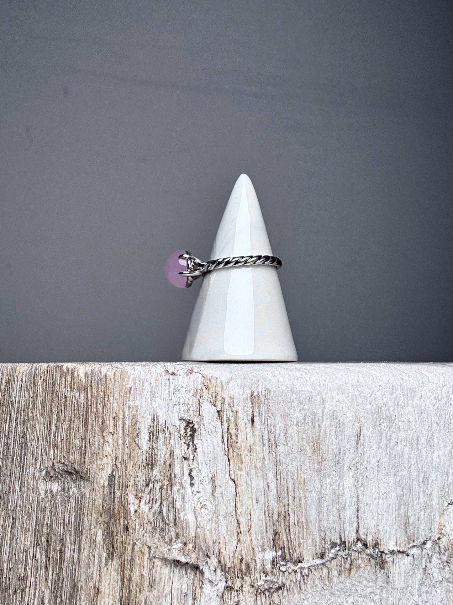 David Yurman Rose Quartz Sz 8 Sterling Silver Ring