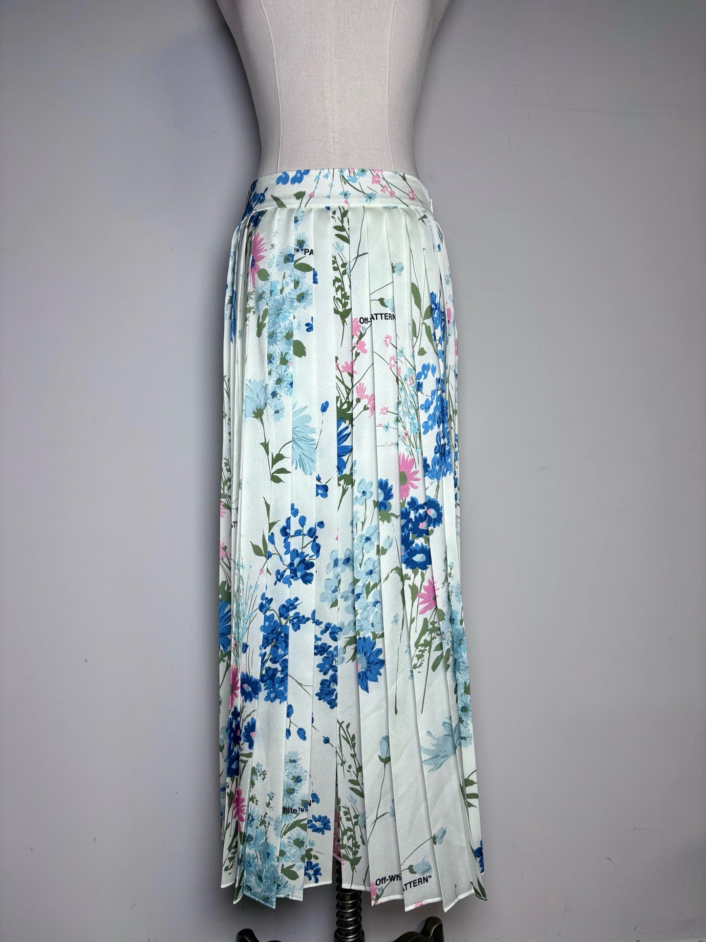 Size 40 (XS) Off-white Floral Print Pre-owned, NWT Midi Skirt