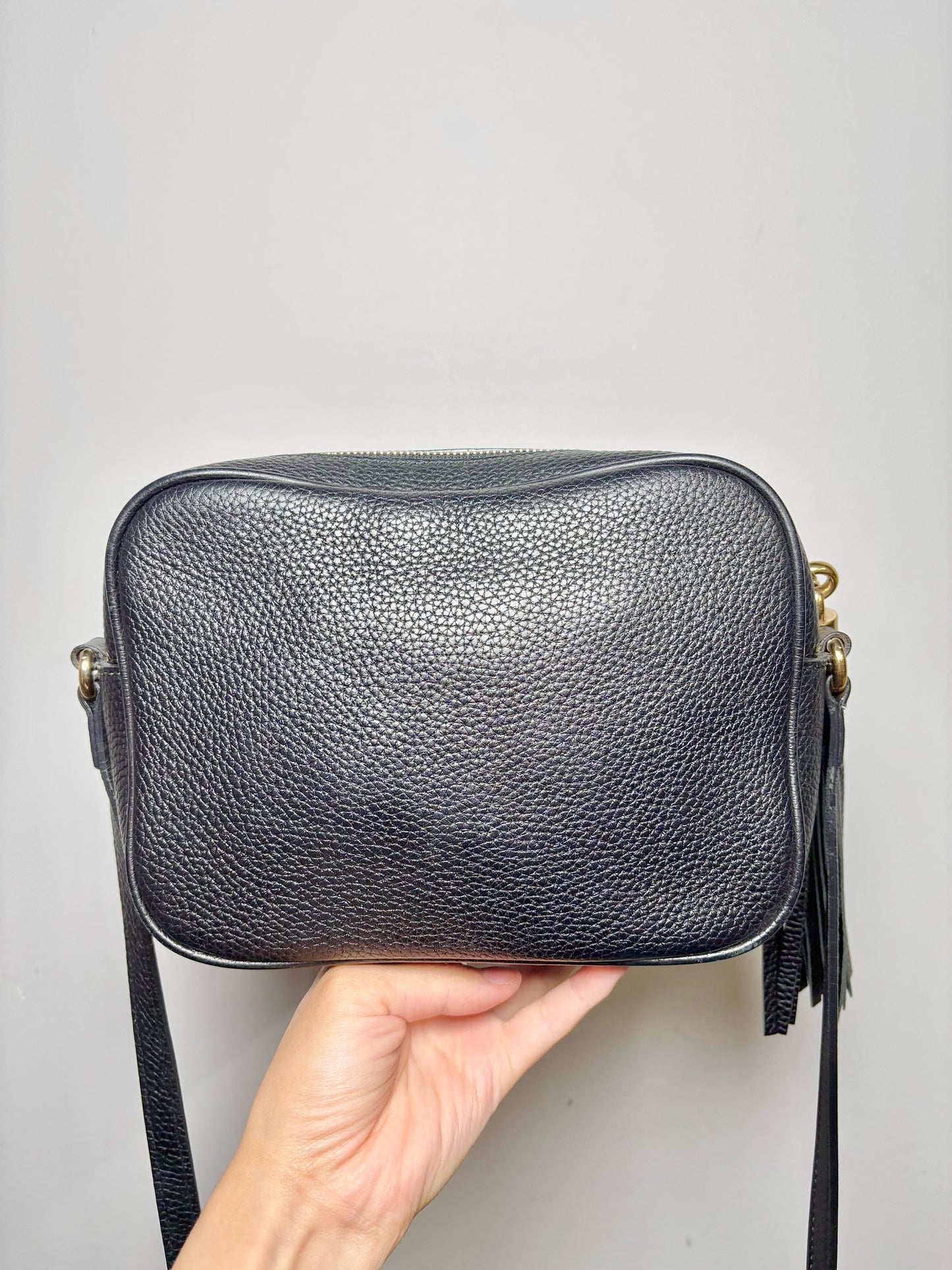 Gucci Solid Leather Black Cowhide Soho Disco Purse
