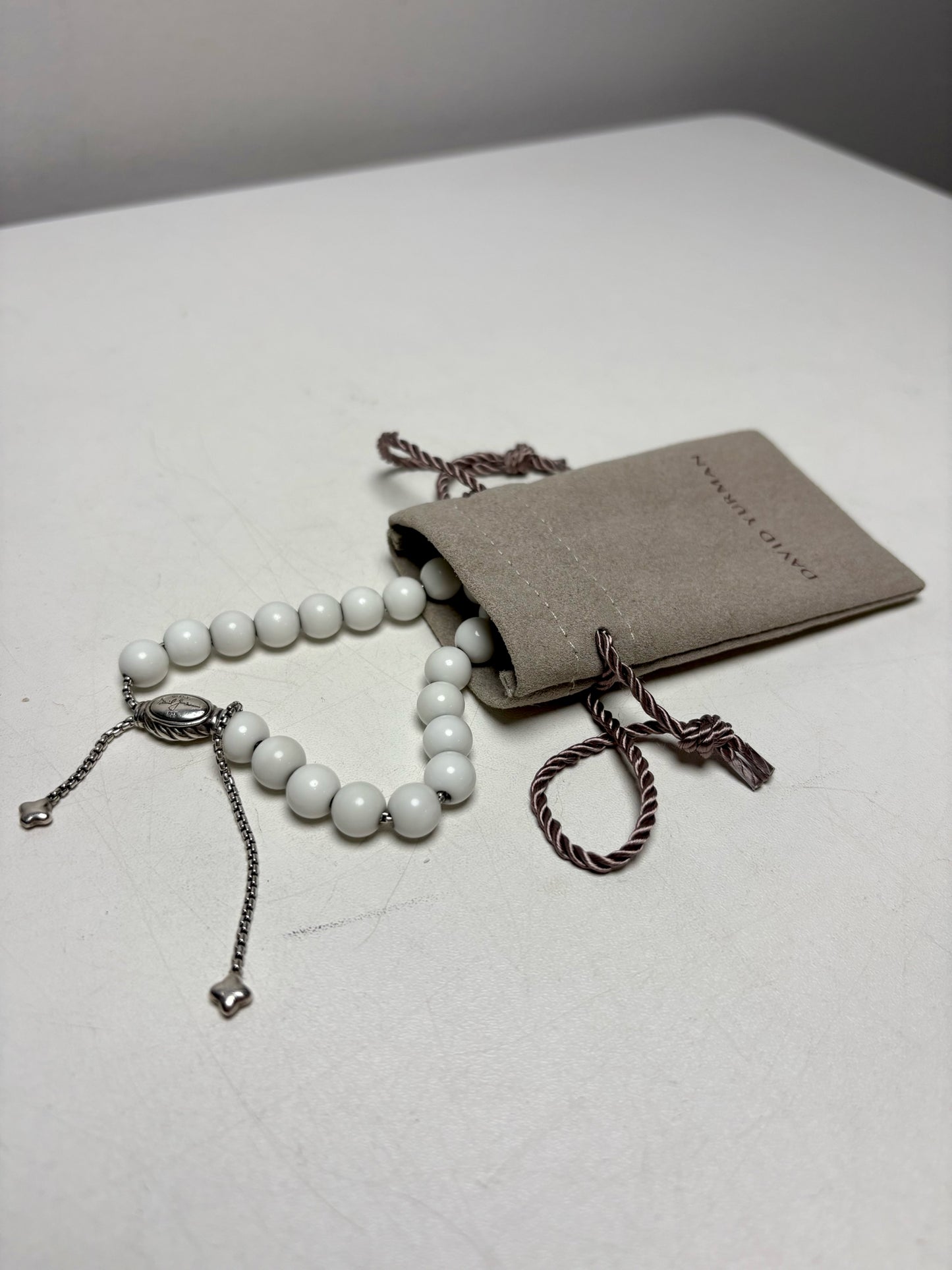 Authentic David Yurman Beads Pre-owned White Agatte Spiritual Beads Bracelet